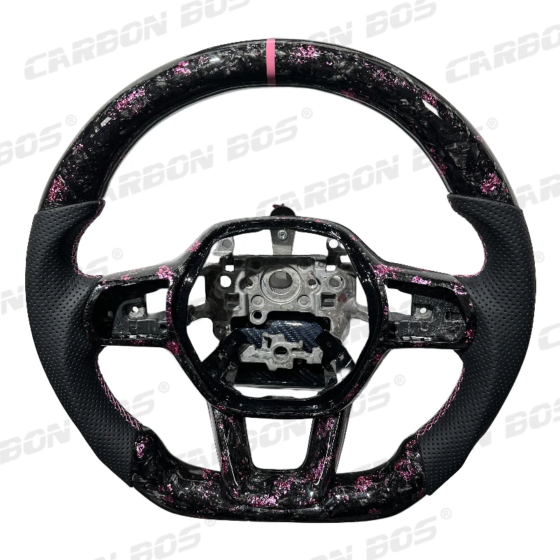 High Quality Forged Carbon Fiber D Sports Steering Wheel for Honda 11th Civic HRV Factory Direct Sales 11th Civic Pink Car Parts