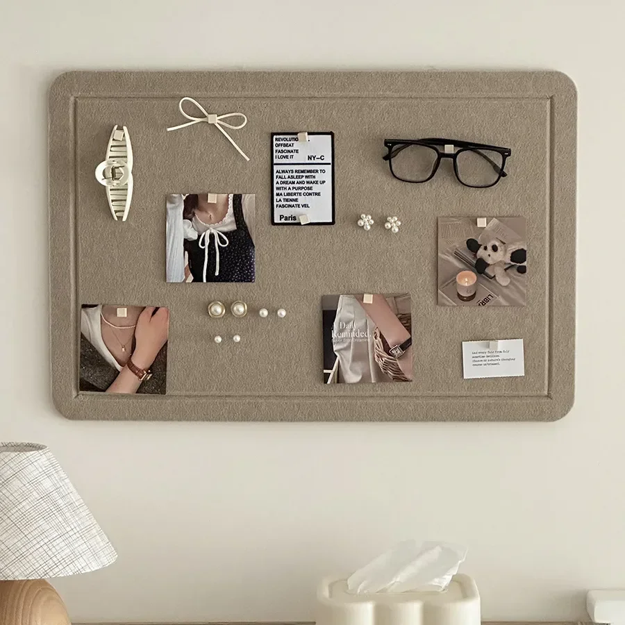 Thickened Felt Photo Wall Display Board Sticker Non Perforated Soft Wood Wallpaper Background Message Jewelry Pendant Decoration