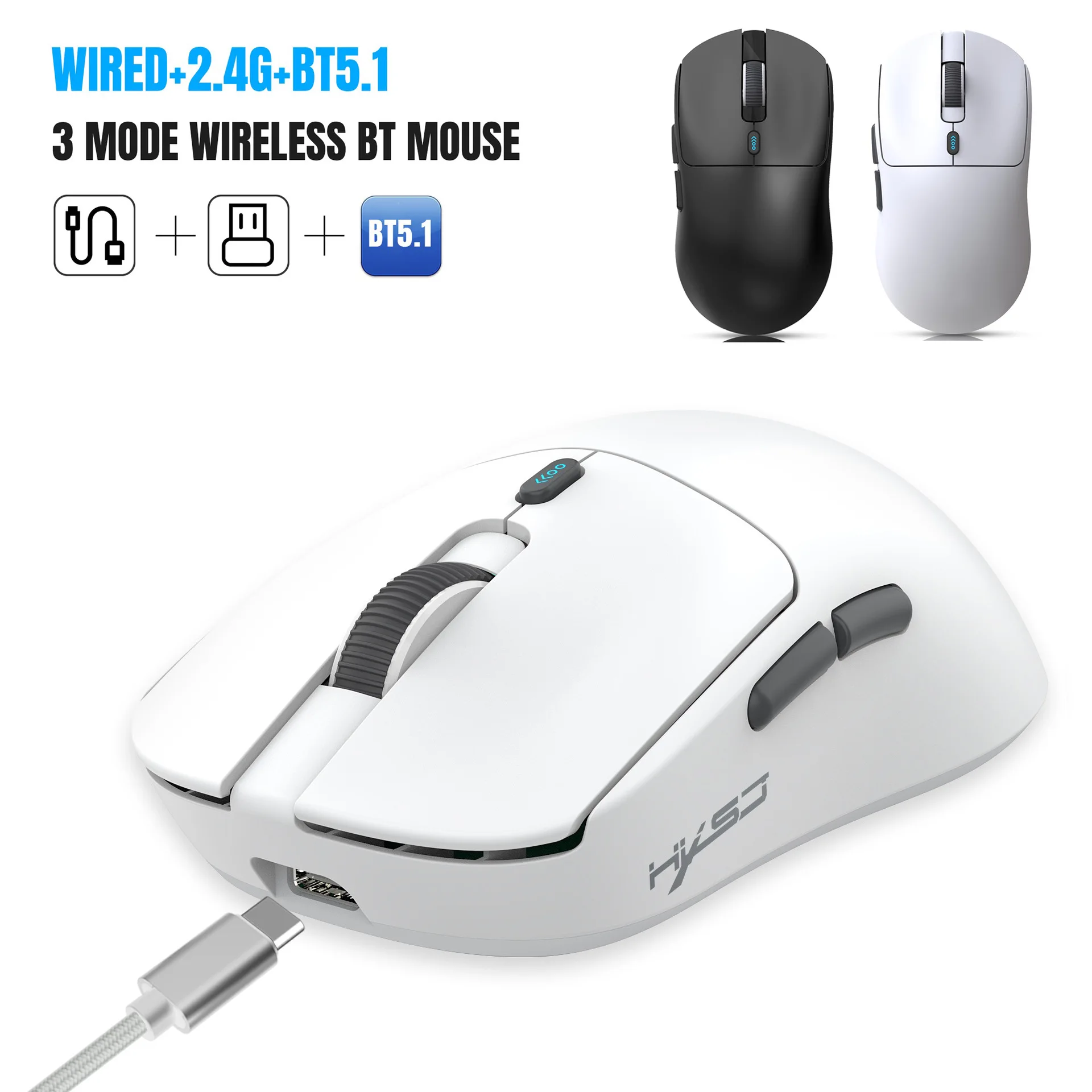 

The third mock 2.4g wired Bluetooth examination lightweight game mouse seven button programmable TTC inching 12000 dpi