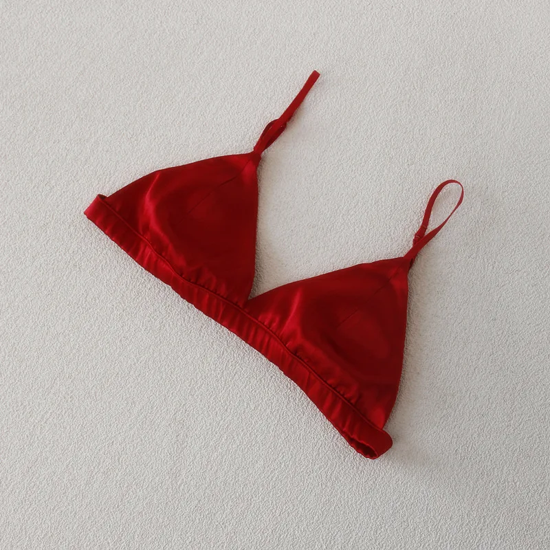 Birdtree، حمالة صدر لاسلكية من حرير التوت عيار 9% من ألياف لدنة 6%، ملابس داخلية ناعمة قابلة للتنفس على شكل مثلث للنساء، على الطراز الفرنسي، 2025 جديد A5D632JF