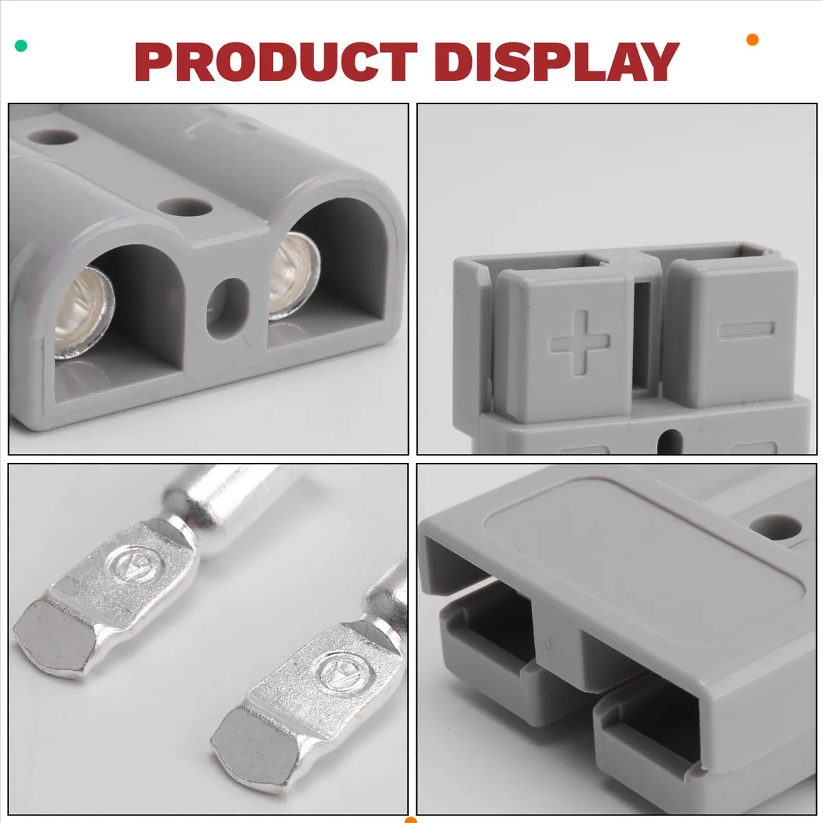 #20Q 10Pcs for Anderson Style Plug Connectors DC Power Tool 50A 12-24V,Contacts Plugs,(Metal + Plastic)