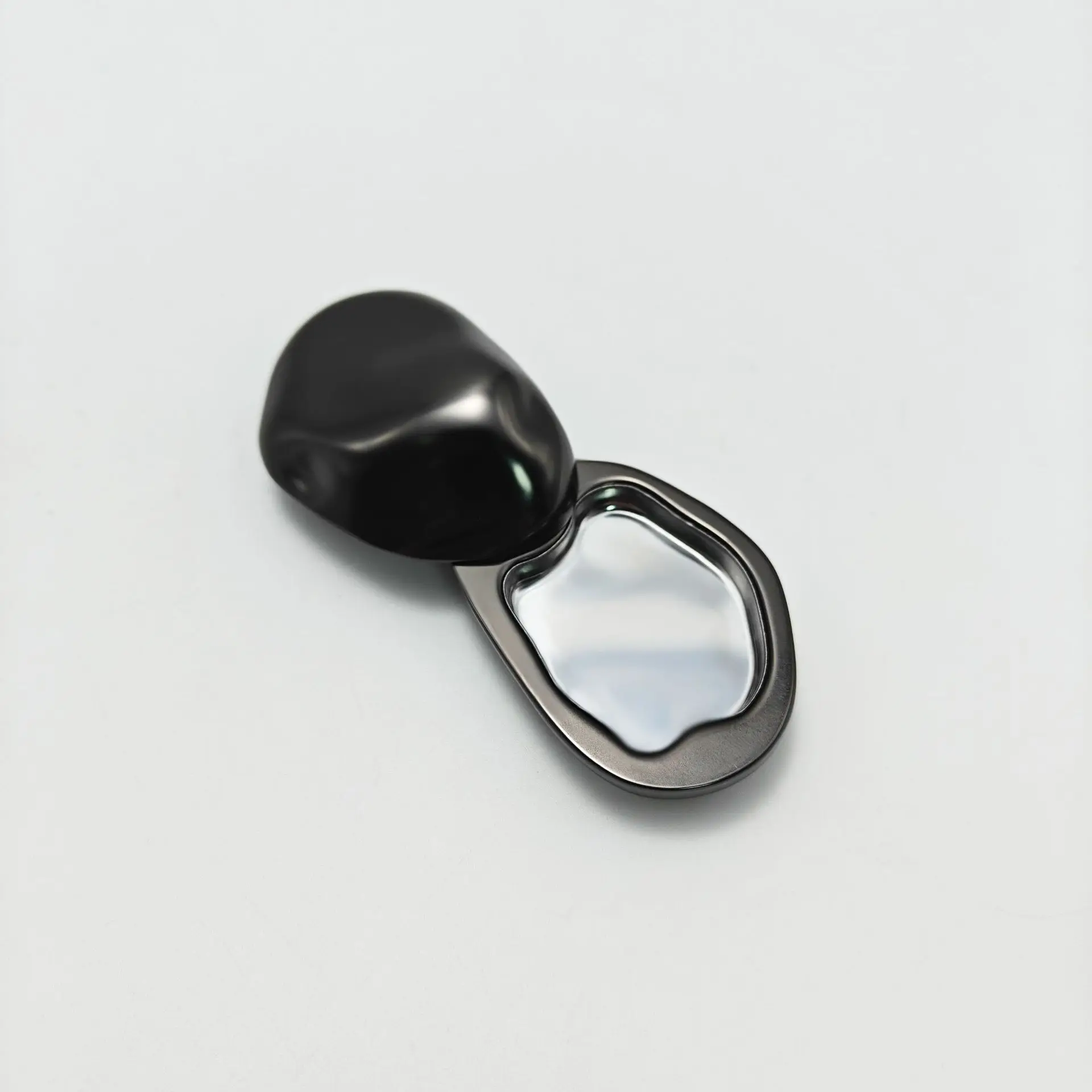 Zinc Alloy Slide Magnetic Solid Perfume Box, Minimalist Metal Balm Container, Portable Refillable Cosmetic Case