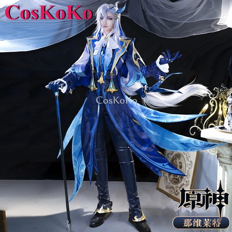 CosKoKo Neuvillette Cosplay Game Genshin Impact Costume Judge Full Set Uniform Outfit Halloween Party Role Play Clothing S-XXL