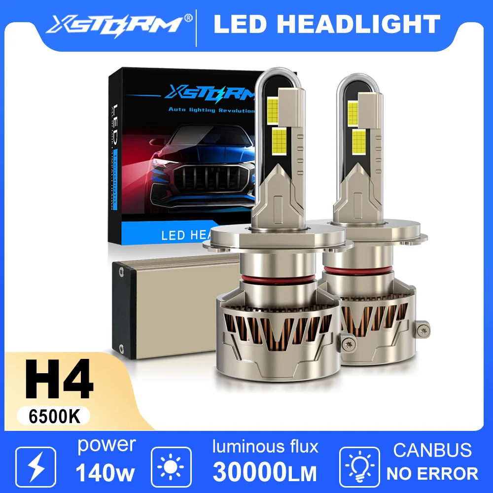 XTORM H4 LED Headlight Canbus 9005 9006 9012 H7 H1 H11 LED Light Blub for Car 140W 30000LM Light 4075 15 CSP Auto Headlight