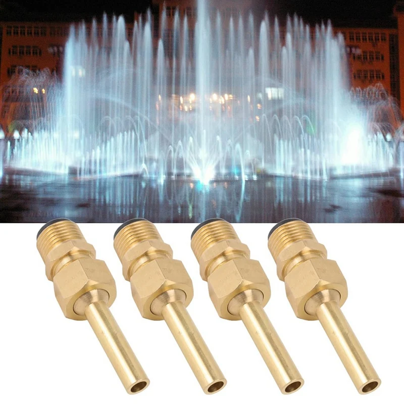 4 Pcs Direct Jet Copper Water Fountain Nozzle, Fountain Parts Heads For Water Landscape Effect