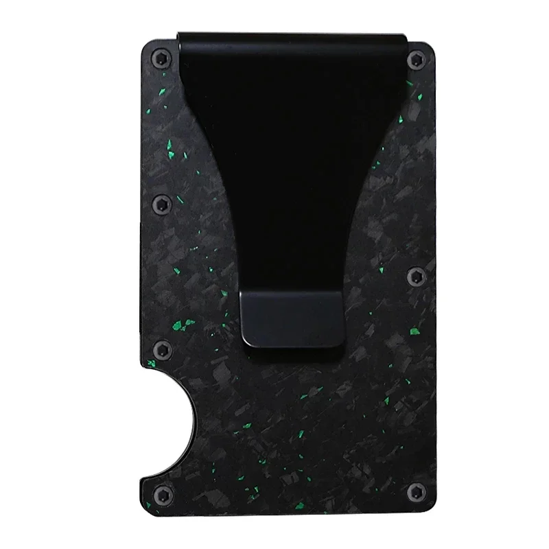 Portafoglio porta carte di credito sottile minimalista in metallo in fibra di carbonio Carteira per uomo Cartera Tarjetero Hombre Custodia porta carte di credito RFID
