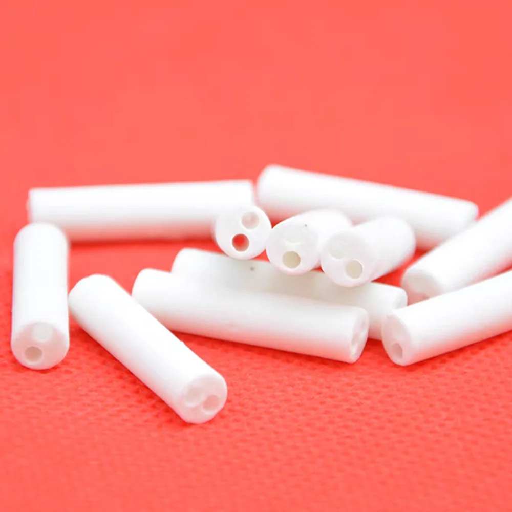 uxcell 10 Pcs 0.5mm to 3mm Dia Ceramic Insulation Tube Twin Bore Porcelain Insulator Pipe for Heating Element