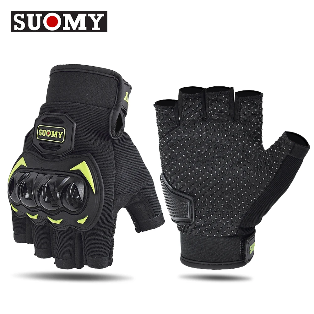 SUOMY-Gants de moto demi-doigt, respirants, résistants à l\'usure, pour motocross, anti-chute