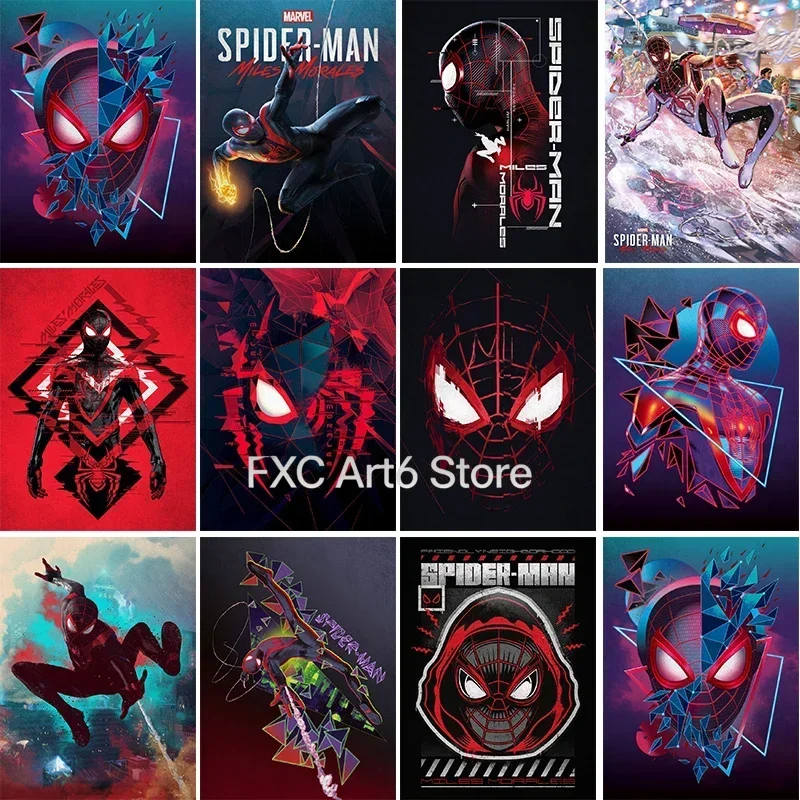 1 Stück rahmenloses Marvel Comic Spiderman Poster Wandkunst Leinwanddruck Wohnzimmer Deko Heimdekoration Wandbilder