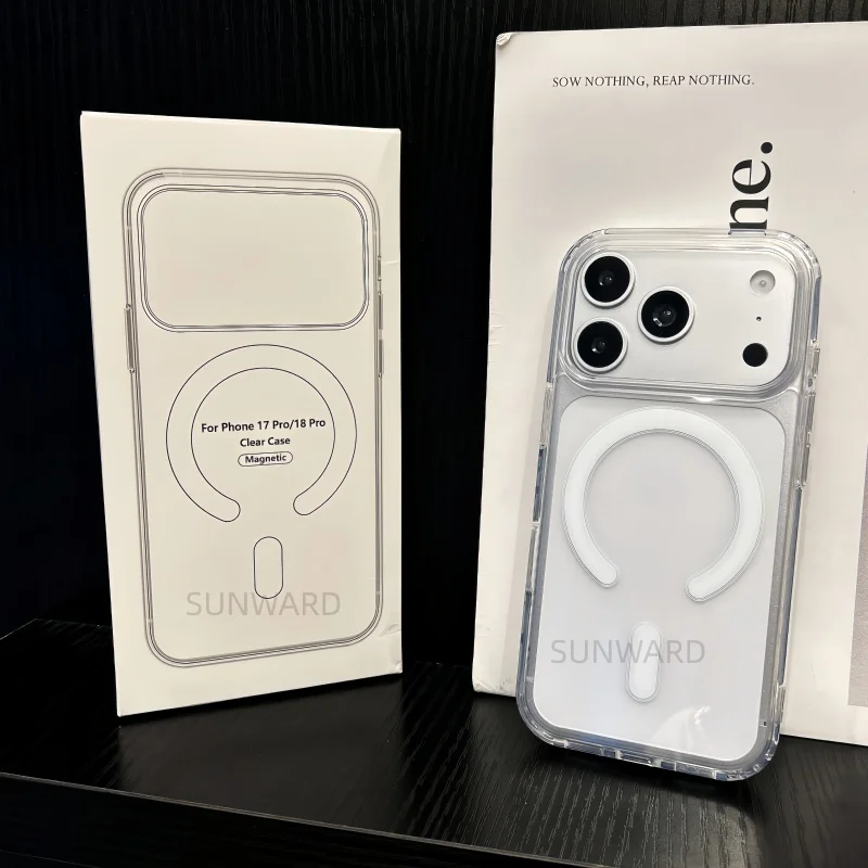 Original für Magsafe Magnetische Klare Handyhülle für iPhone 17 Air 16E 15 14 13 12 11 18 Pro Max Mini XR XS 7 8 Plus Acryl-Cover – Detail 5
