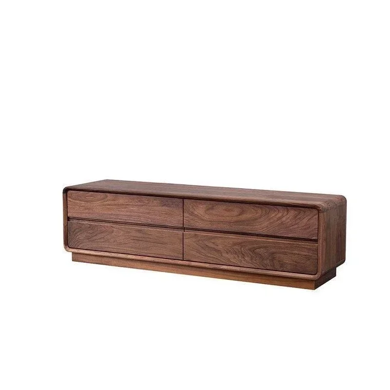 All solid wood TV cabinet combination Nordic log audio-visual floor cabinet, simple and modern small apartment living room