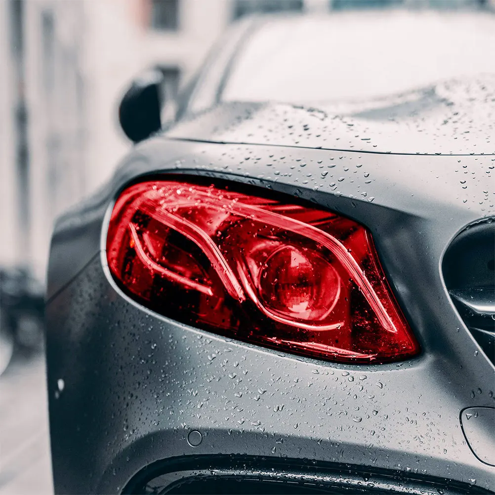 

2Pcs Car Headlight Red Tinting Film PVC 3-Layer Color Changing Protective Sticker for Fog Light Taillight Auto Headlight