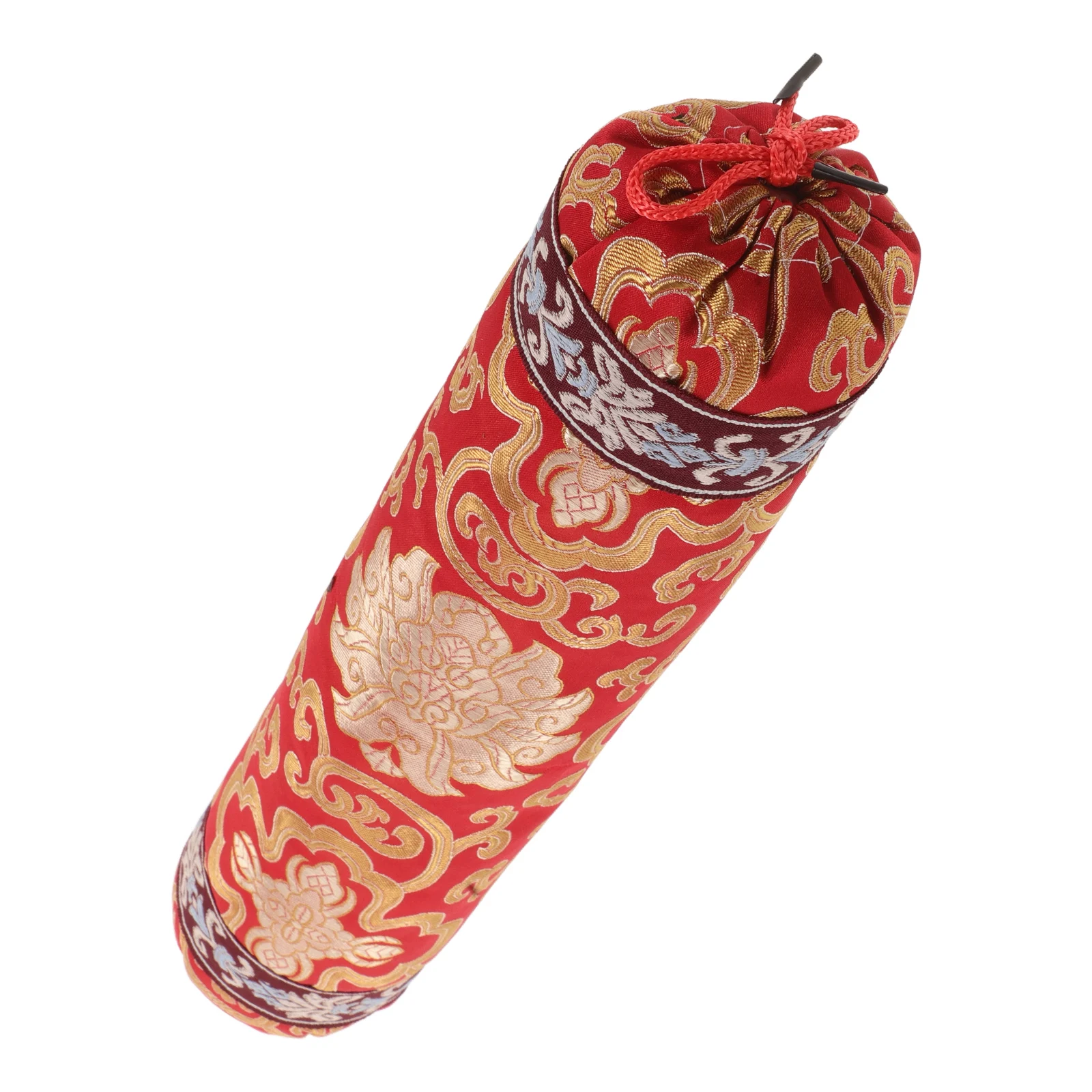 

Small Round Cover Chinese Classic Silk Bed Furniture Embroidered Buckwheat Filling Home Cushion Neck Pillow Lumbar Support Sofa