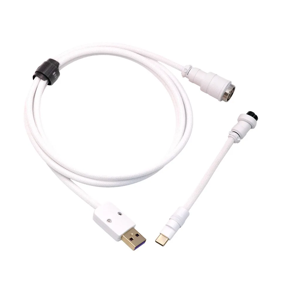 Angitu 8k Mechanical Keyboard USB to USB C Type C Cable With 4Pin GX16 Aviator Aviation Keyboard Cable Metal Connector