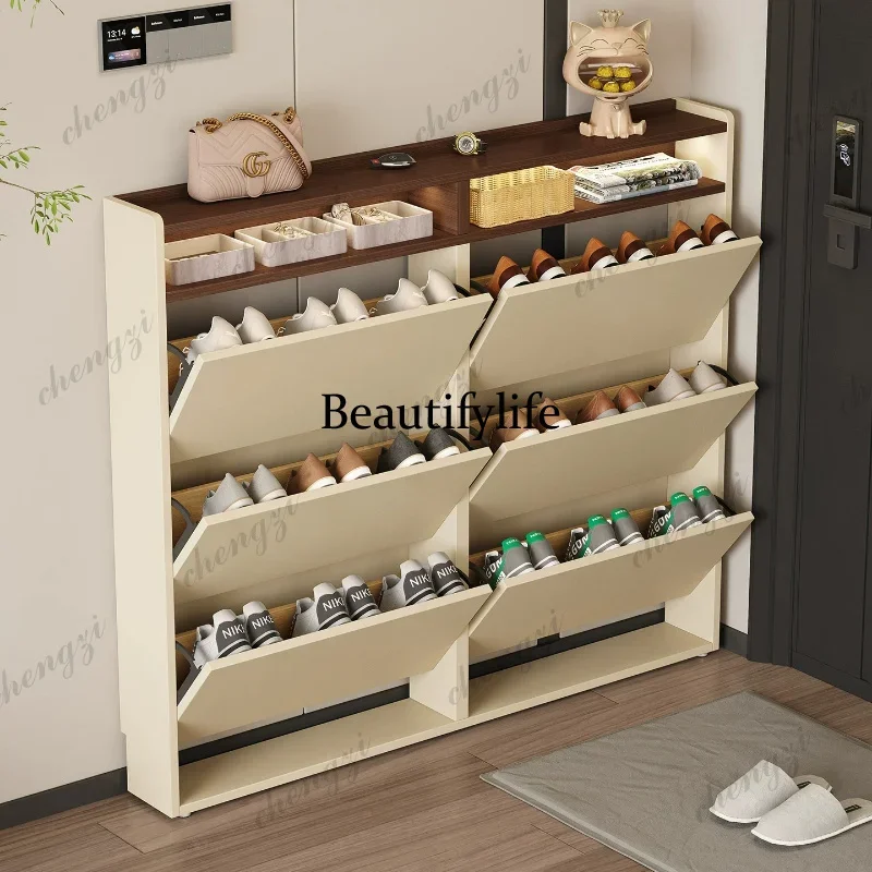 Italian minimalist ultra-thin shoe cabinet household 15cm indoor new extremely narrow entrance cabinet