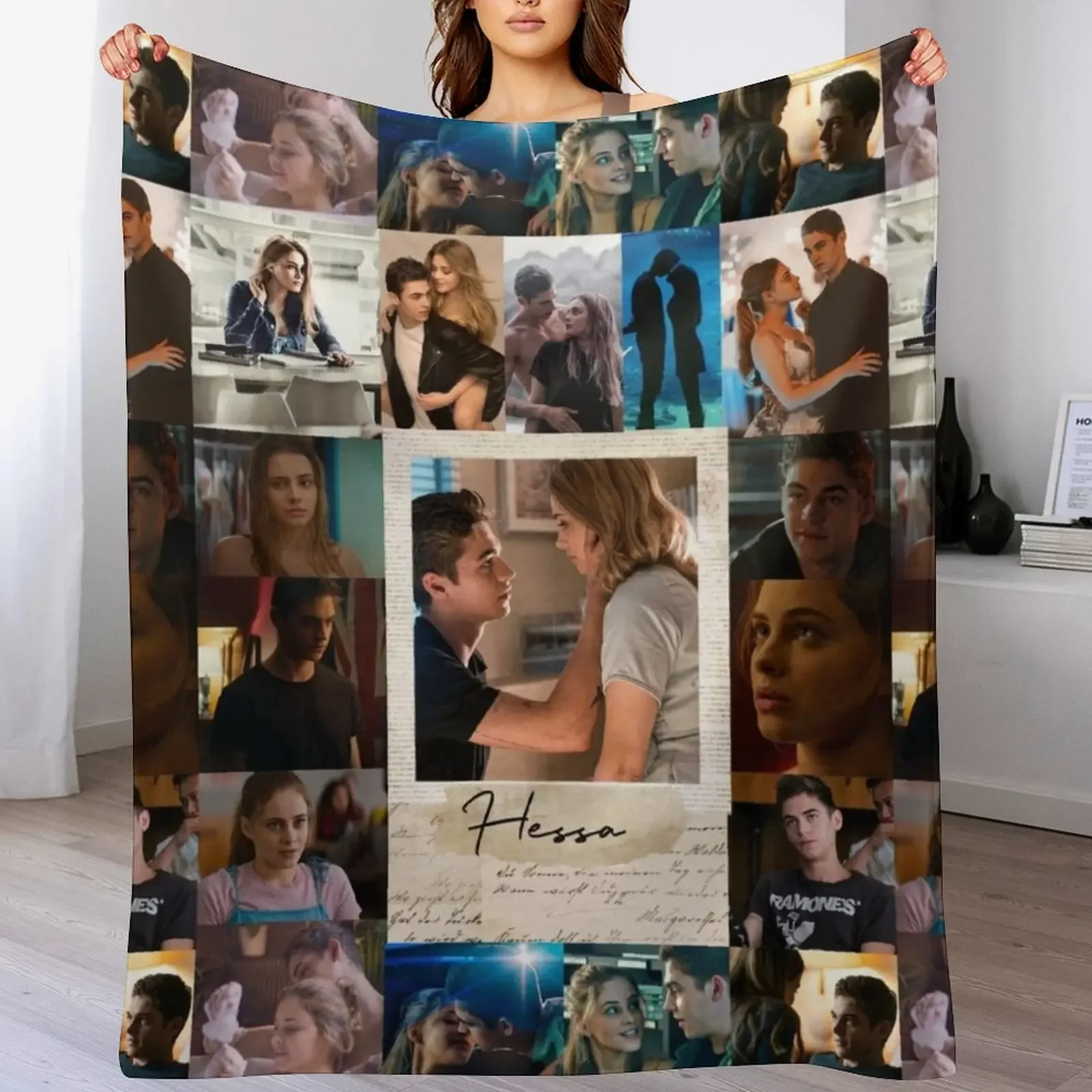 Hessa Collage Throw Blanket Blankets For Bed Loose Blankets