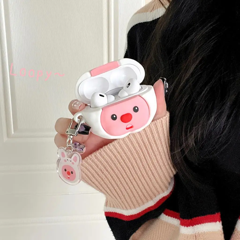 For Airpods 1 2 3 4 Pro Pro 2 Little Beaver in Rabbit Hat Silicone Earphone Case Accessories Cover