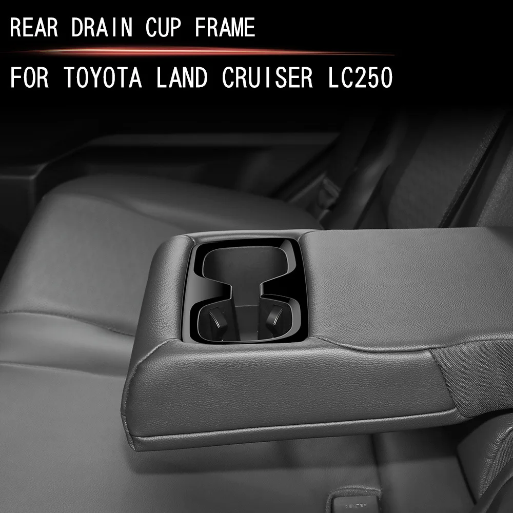 

Rear Central Control Armrest Box Water Cup Frame Holder Cover for Toyota Prado LC250 Interior Accessories 2024 2025