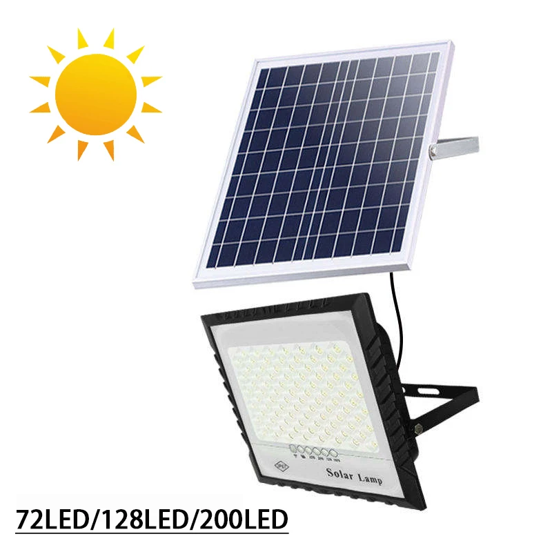 Outdoor Solar Led Lamp 72/128/200LEDs IP65 Energy Save Spotlight Solar Garden Wall Light with Remote Control Solar Street Light