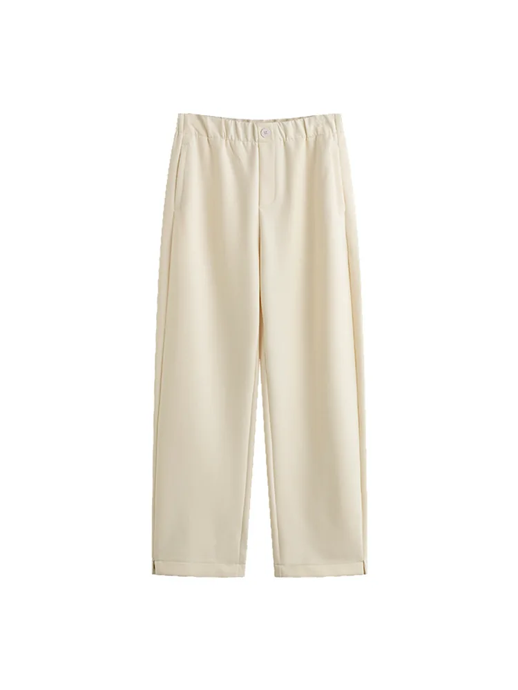 

Брюки с высокой талией, прямые, широкие, повседневные, универсальные, больших размеров, женская одежда, для фигуры типа «груша», ранняя осень, стройнящие