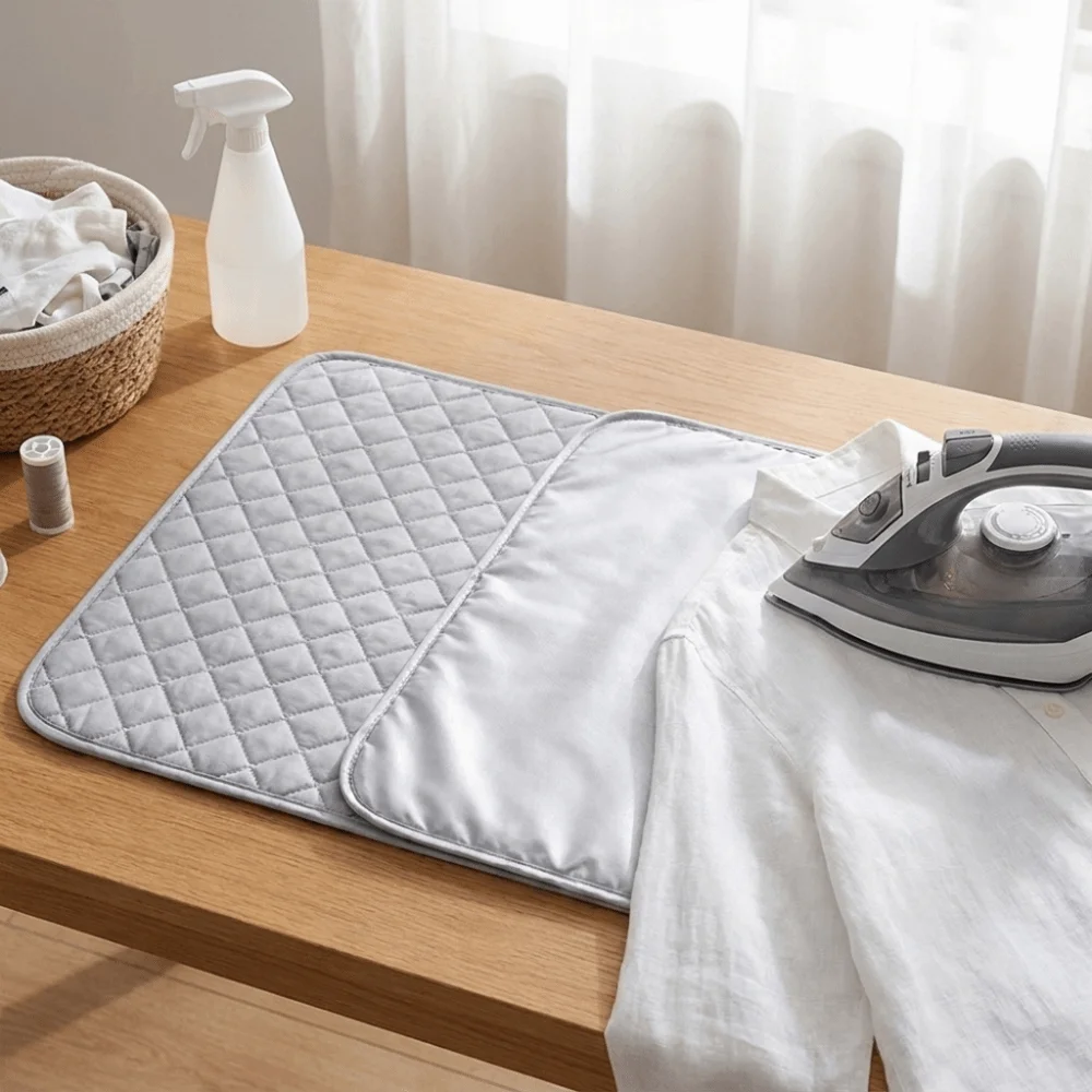 Washer Dryer Heat Resistant Ironing Mat Double Side Foldable Press Pad Quilted Portable Laundry Pad Table Top