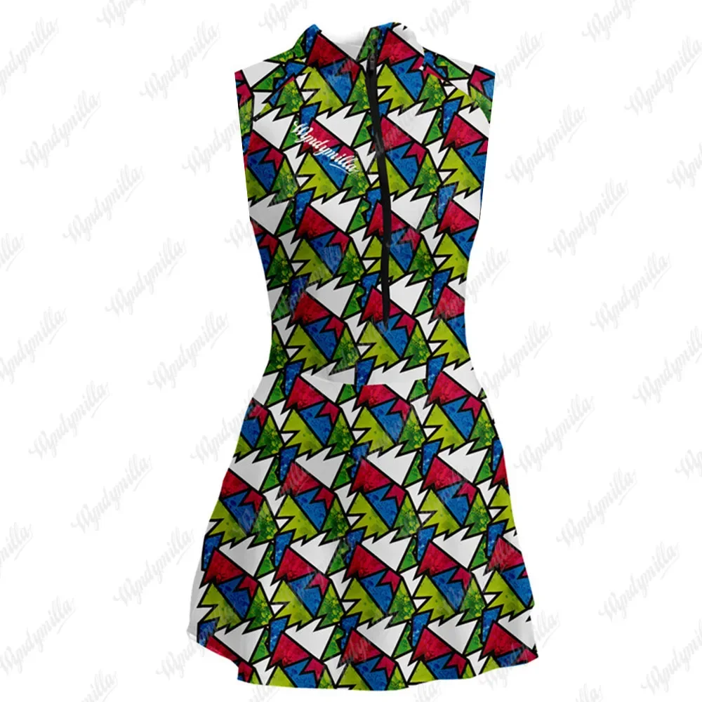 Wyndymilla Triathlon Sleeveless One-piece Dress Macaquinho Saia High Quality Memory Foam/9D Cushion Bike Suit Lycra Print Skirt