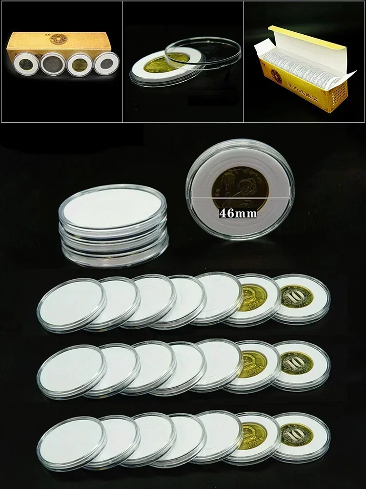 10/25/100 Pcs Transparent Plastic Coin Holder Coin Collecting Box Case Capsule Protection Boxes Container 27 39MM 40MM 46mm