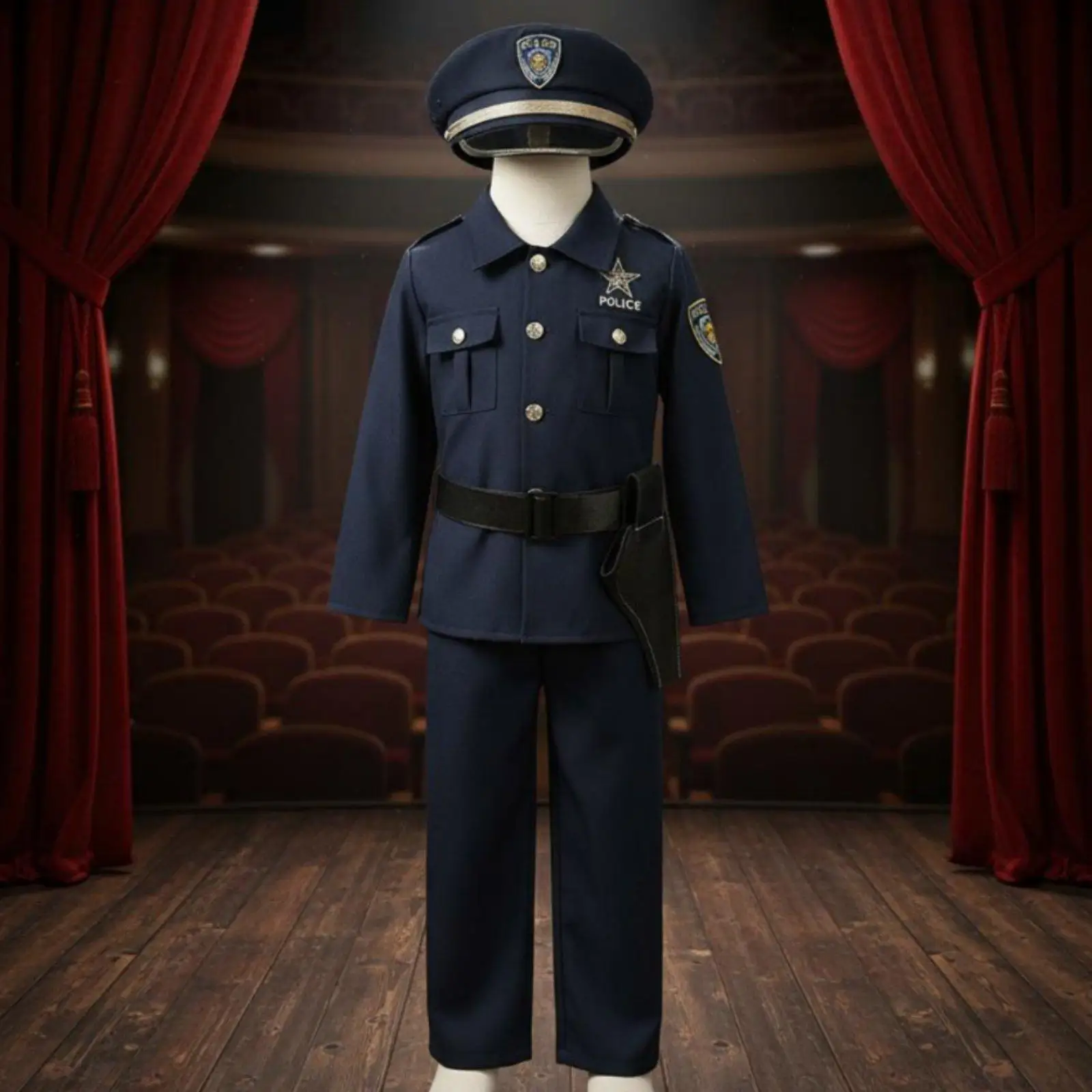Kid Cosplay Costume Construction Worker Vehicle Tunic Easy Wear Shoulder Straps for Boys Girls Dress Up
