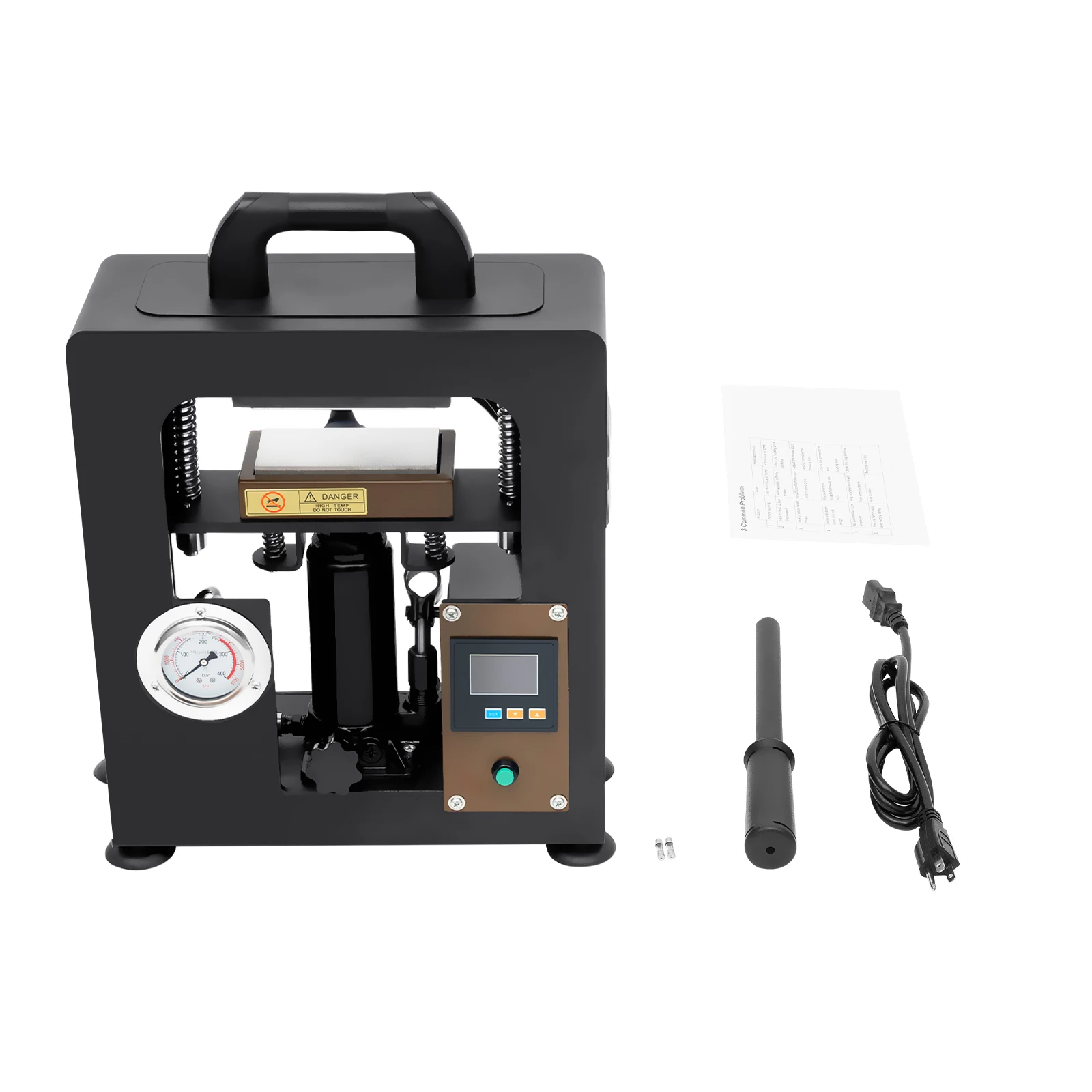 10T 900W LCD Display Hydraulic Heat Press Machine with Pressure Gauge Hydraulic Jack Heat Press