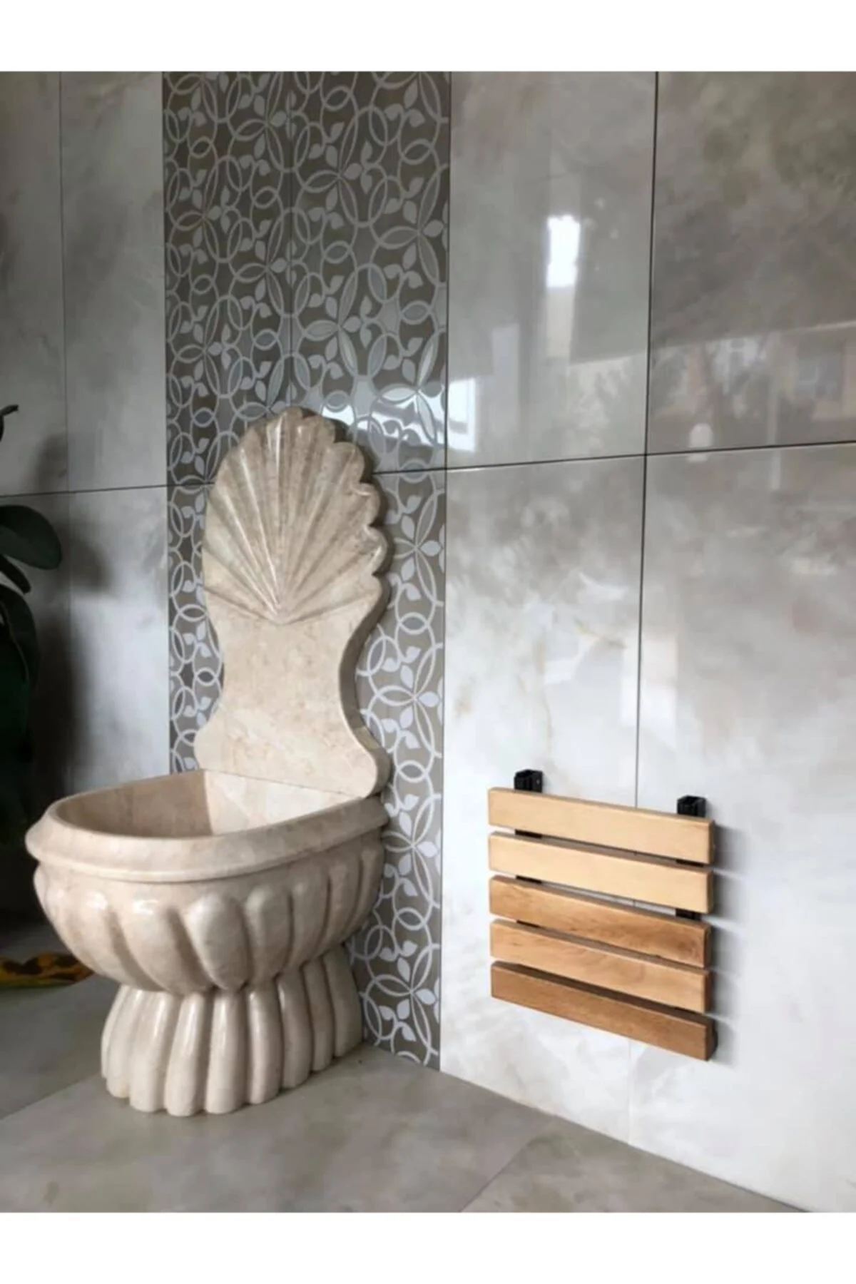 Wall Mounted Foldable Wooden Shower Seat