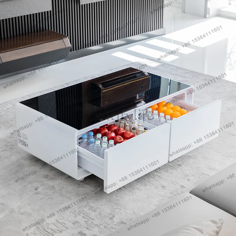 2025 Summer Dedicated Smart Coffee Table Double Door Refrigerator Table Smart Table Home Smart Furniture