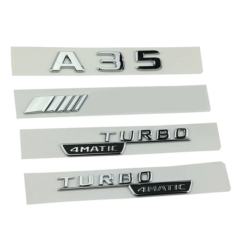 

ABS 3d Chrome Letters For Car Rear Trunk Fender Badge Turbo 4matic Emblem Logo Mercedes A35 AMG W176 W177 Stickers Accessories