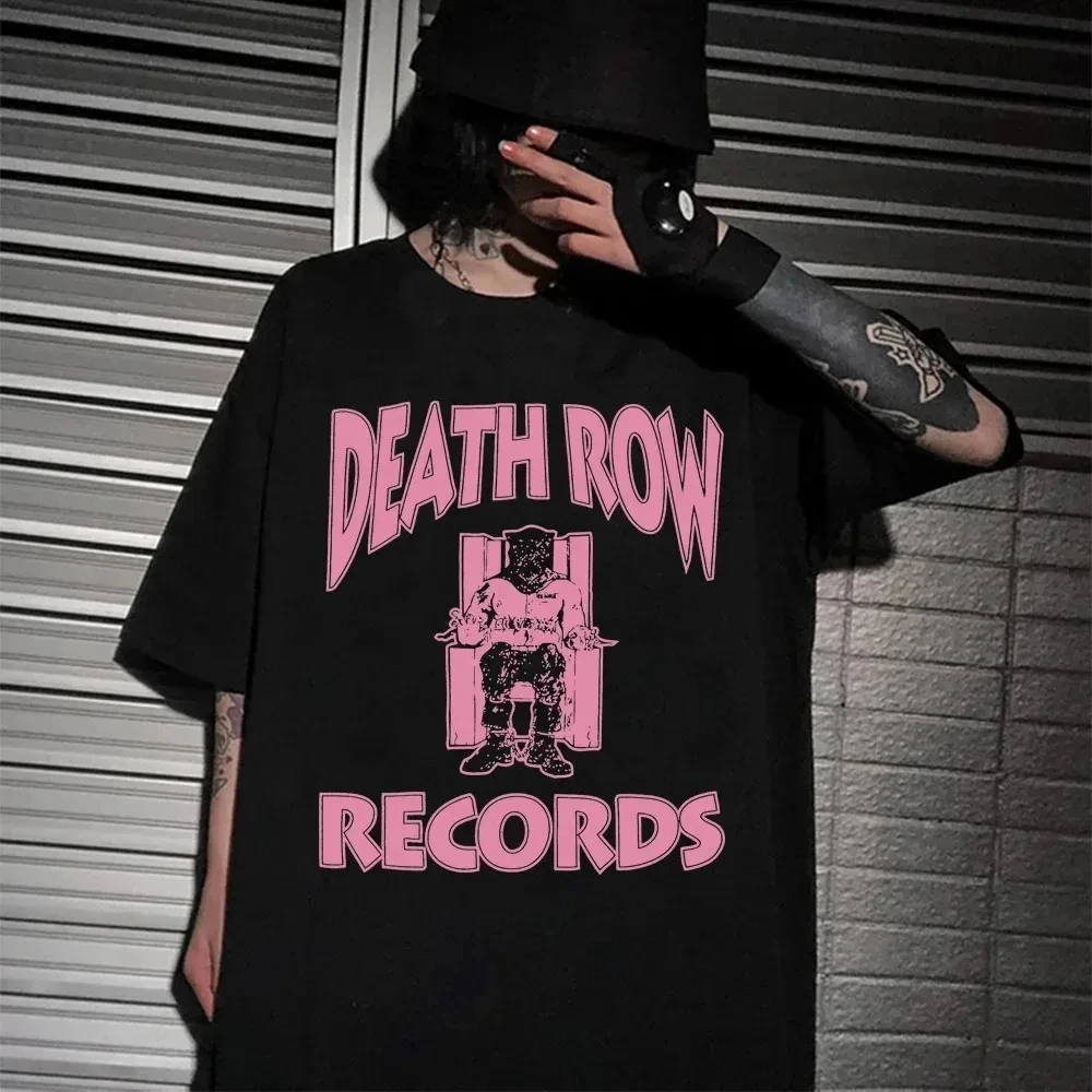 Death Row Records Pink Dr Dre Tupac Men Women T-Shirt Rapper Streetwear Tee-Shirt  Summer Men Cotton T Shirt Top Men Clothing