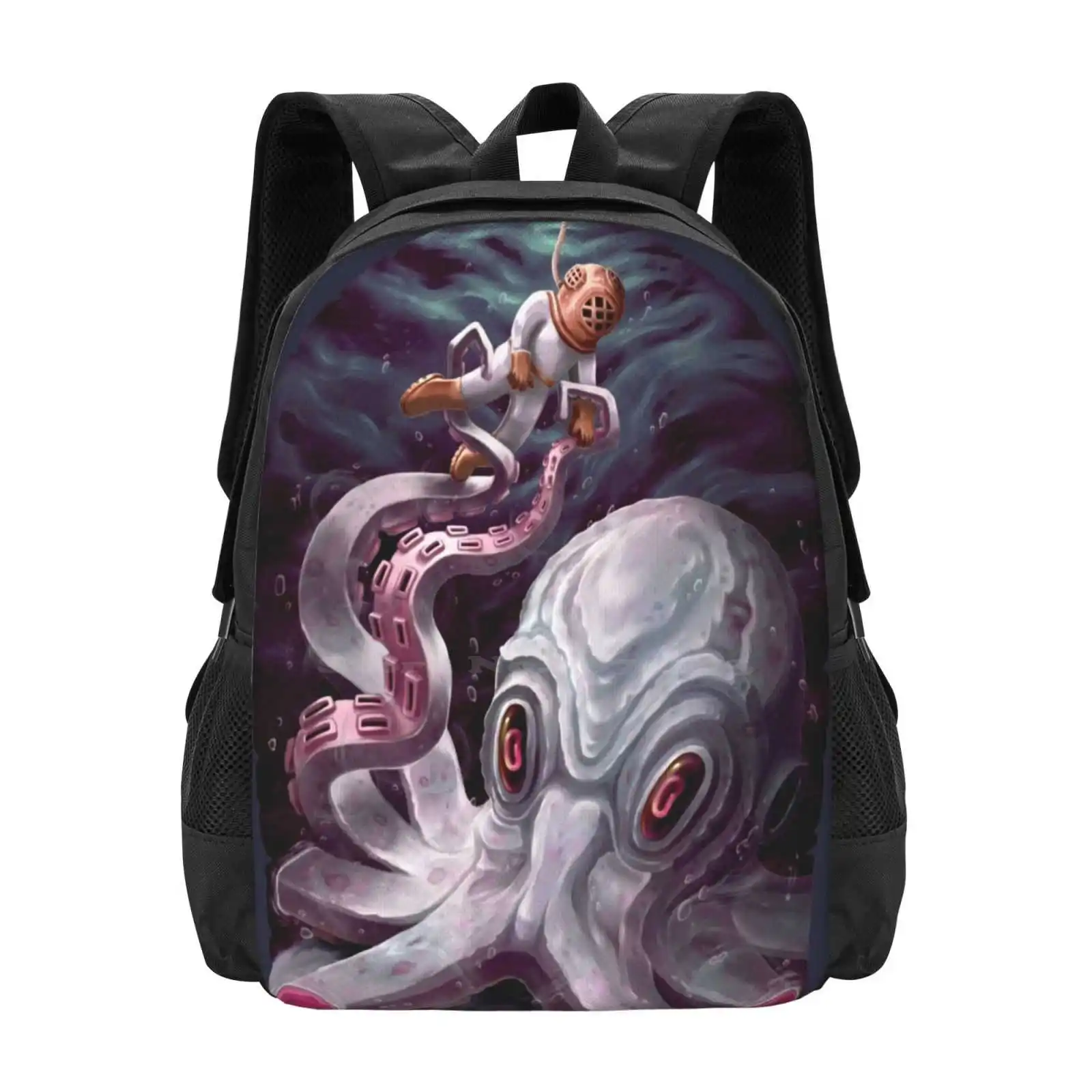 Giant Kraken Backpacks For School Teenagers Girls Travel Bags Octopus Animal Squid Sea Ocean Monster Mythology Suit Horror Dark