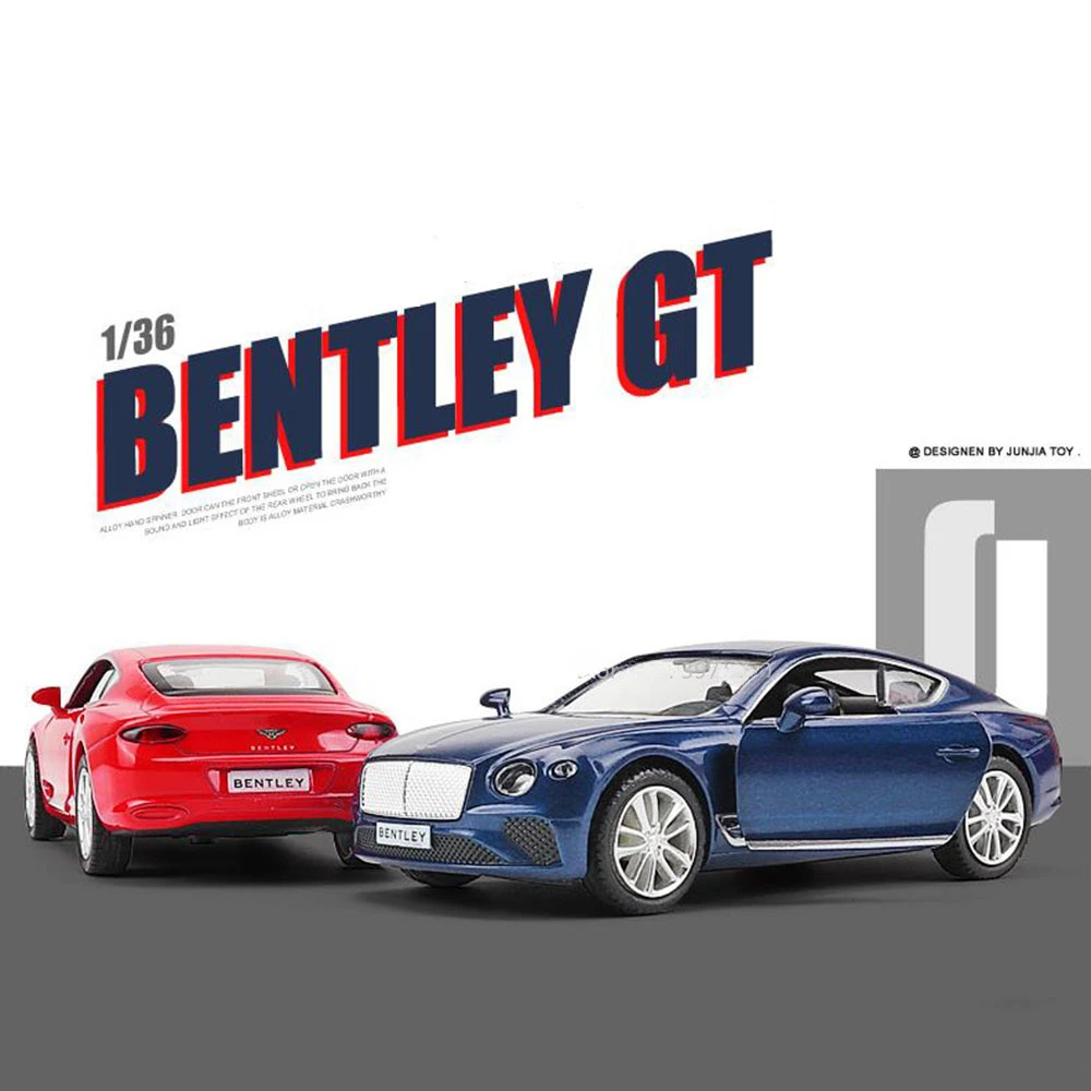 1:36 Bentley Continental GT Miniature Toy Model Alloy Diecast Scale High Simulation Car Pull Back Advanced Decorations Boys Gift