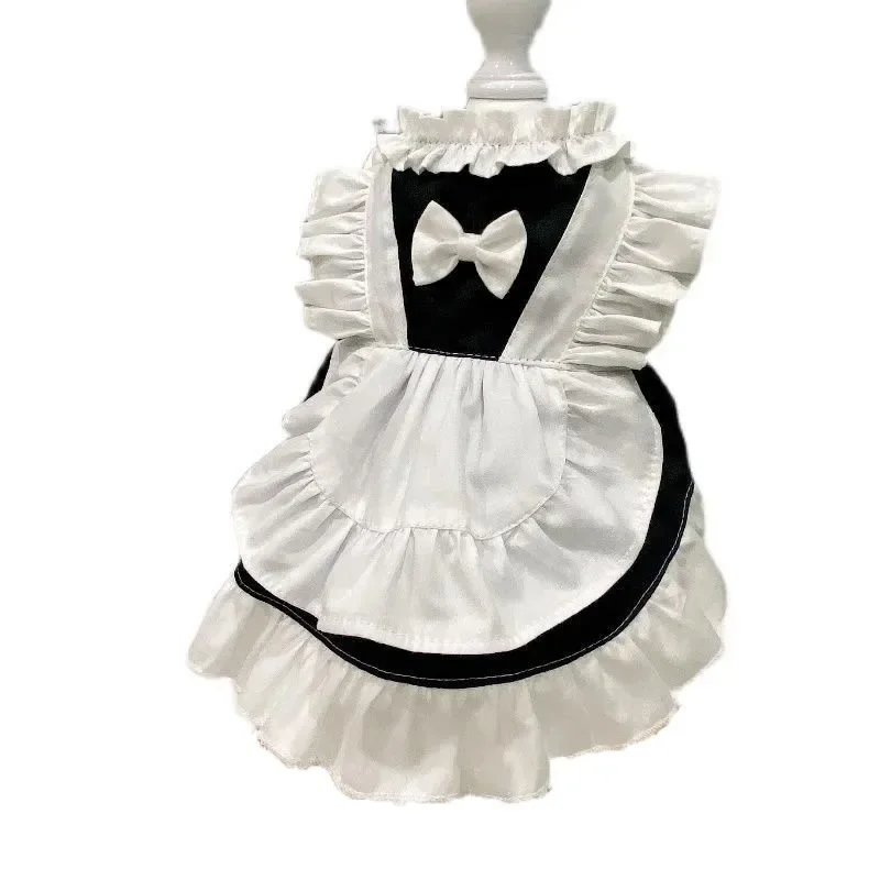 Pet maid costumes for dogs, cat clothes, skirt pleats, cute cosplay, Pomeranian Corgibi bear dog clothes