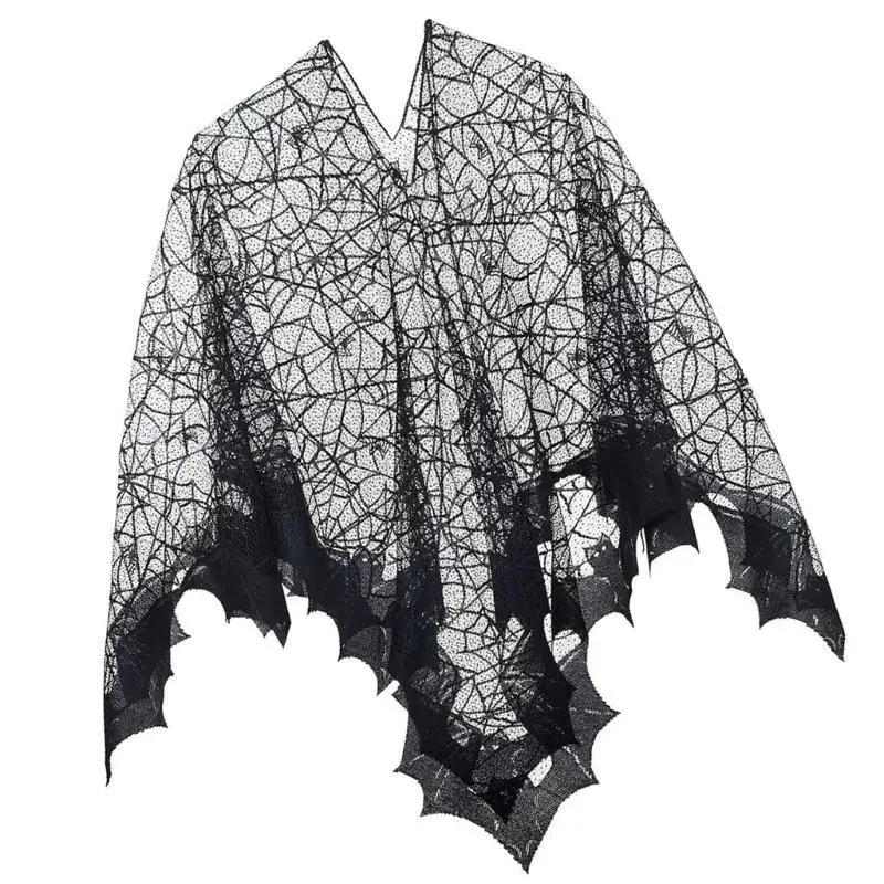 39BD Halloween Webs Shawl for Women and Girls in Theme Proms Costume Spiders