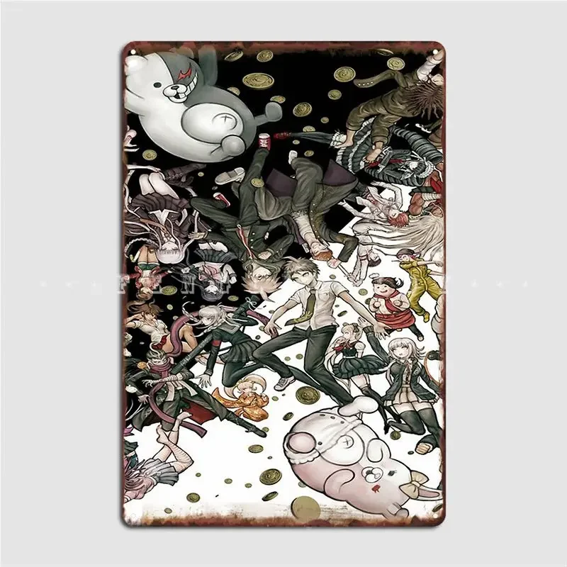 Danganronpa 1 2 Metal Plaque Poster Garage Decoration Kitchen Vintage Club Home Tin Sign Poster