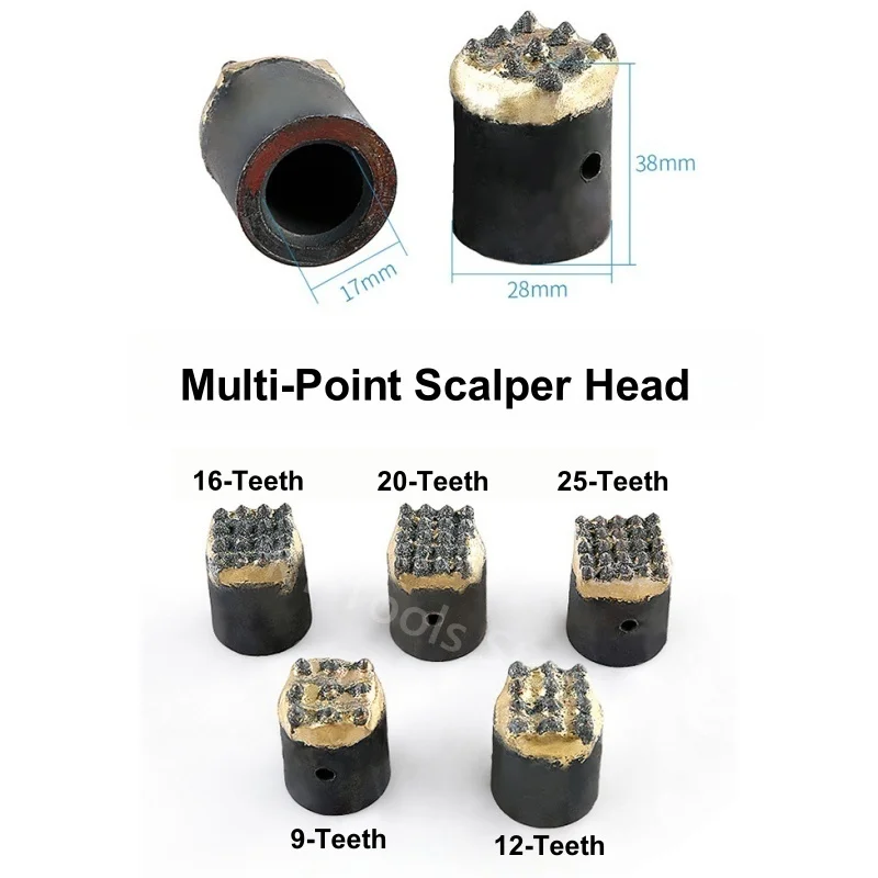 Głowica dłuta do młotka pneumatycznego, narzędzie do szorstkowania powierzchni kamiennej, tuleja do usuwania powłoki szorstkiej kamienia