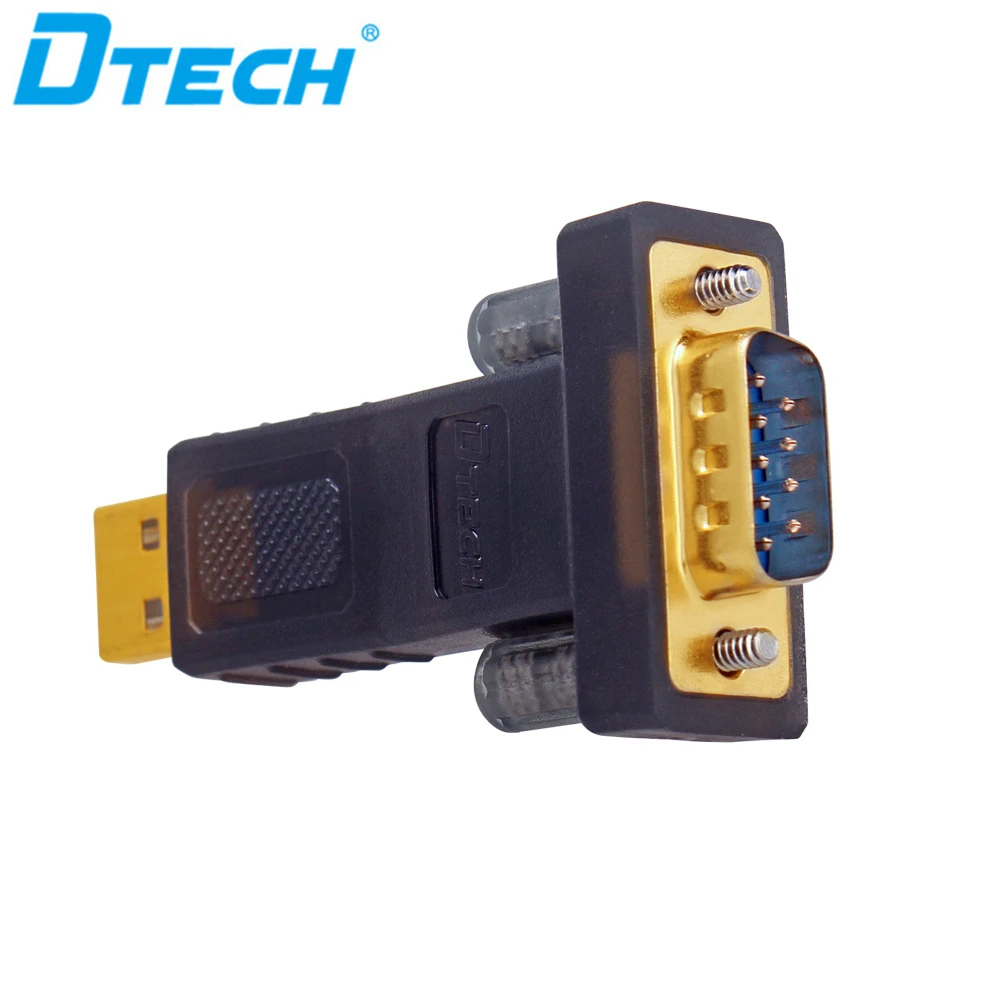2PCS DTECH 0.45m Gold-plated Interface USB 2.0 To Serial RS232 Cable Driver USB To DB9 Converter Cable