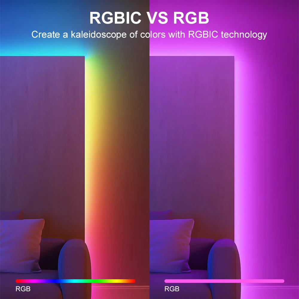 RGB IC LED 스트립 조명, 주소 지정 가능 RGB 테이프, LED 리본, COB LED 스트립, 드림 컬러, 라인 조명, 룸 장식, WS2811