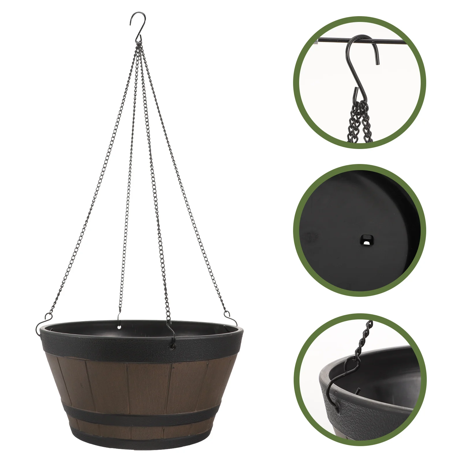 Hanging Planter Resin Flower Pot Decorative Indoor Outdoor Balcony Hanging Basket for Plants Garden Home Office
