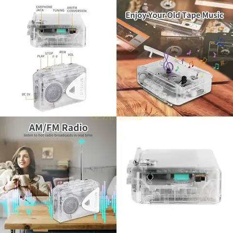E56B USB Cassette Tape to MP3 Converter Convert Tapes Cassette Player with 3.5mm
