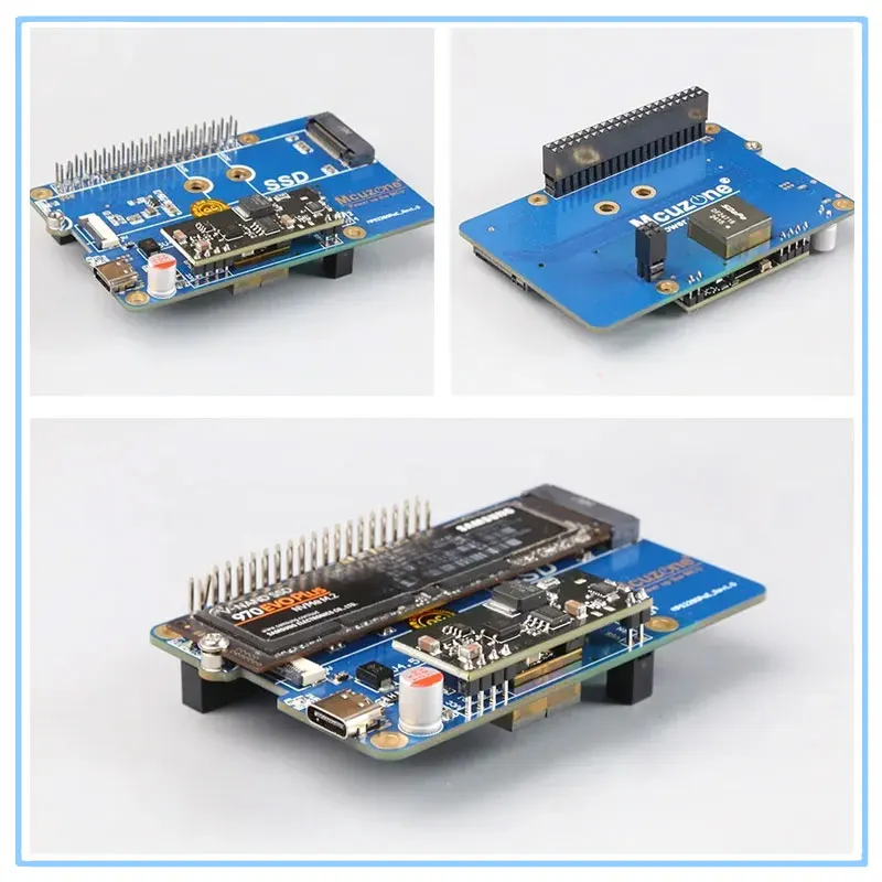 Placa de expansión Raspberry Pi 5 PCIe a M.2 NVMe SSD con módulo de fuente de alimentación POE compatible con tamaño 2280 2242 2230