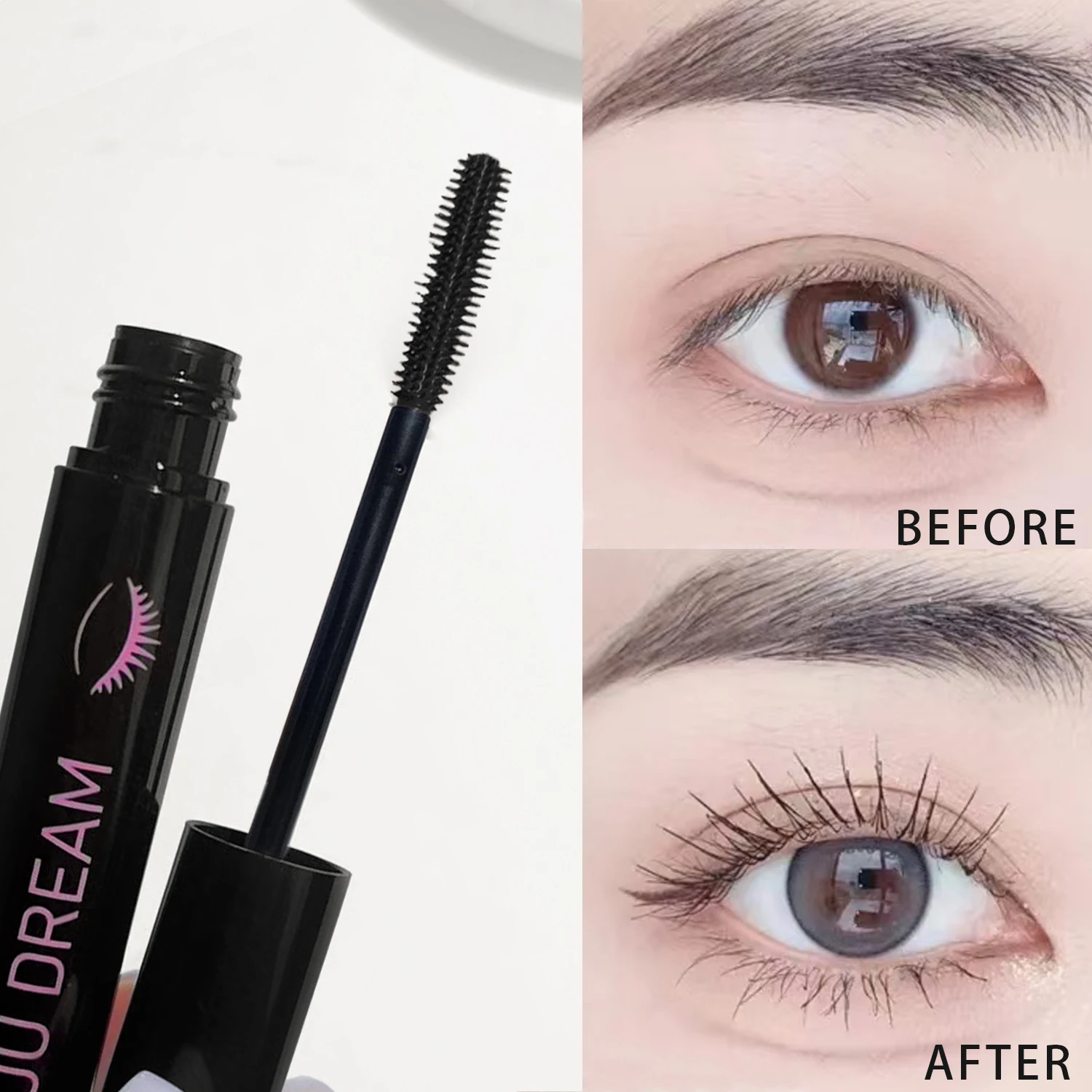 JUJU Mascara تغذي الرموش، يطيل، تجعيد الشعر، ماسكارا من الألياف السائلة المقاومة للماء #1