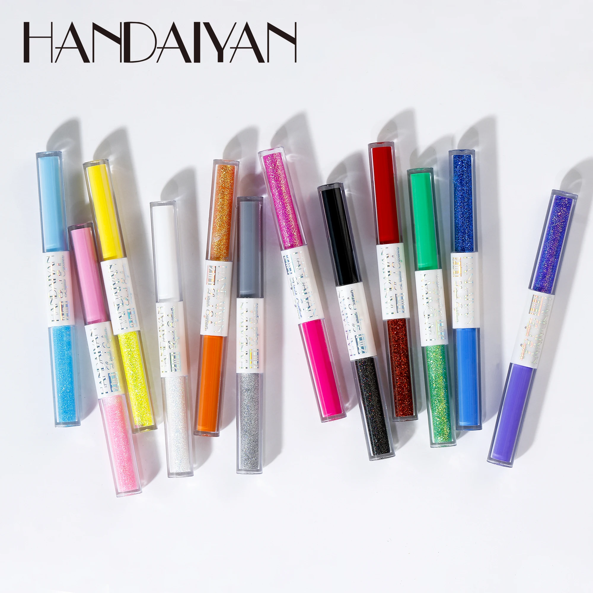 HANDAIYAN 6 pcs Double Headed Liquid Eyeliner Set Colorful Matte Glitter Eye Liner Pens Long-lasting Eyes Makeup Cosmetics