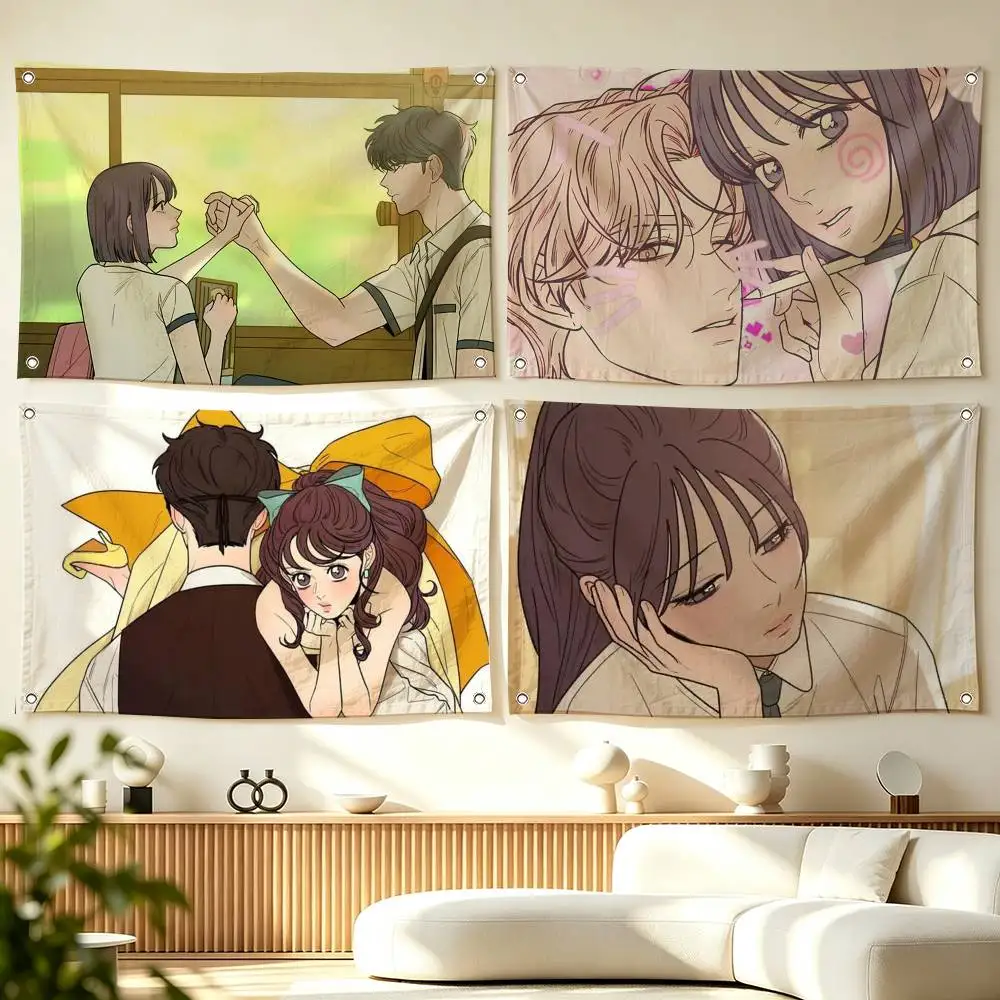 O-Operation True Love W-Webtoon  Flags for Bedrooms Home Decor Items Outdoor Decors Garage Decoration Flaga