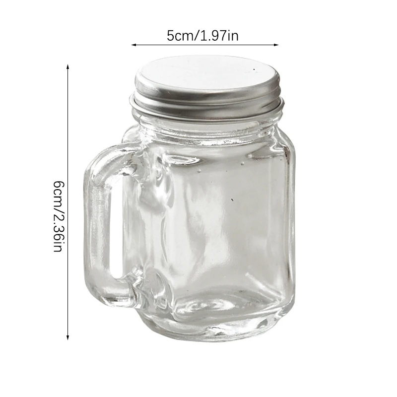 35ML Mini Mason Jar for Jam Honey Portable Leakproof Coffee Milk Juice Bottle with Lid Home Party Bar Vodka Spirits Shot Glass