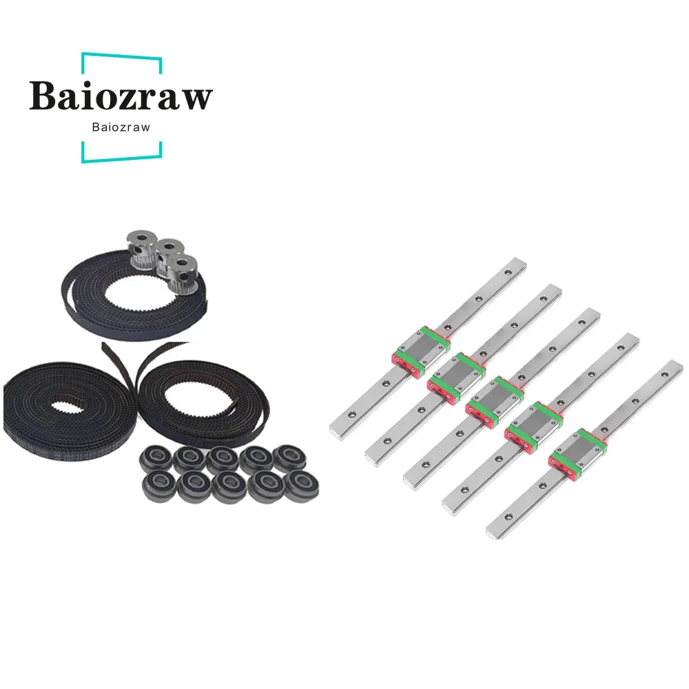 Baiozraw Switchwire Motion Parts Set GT2 LL-2GT RF Open Belt 5 PCS MGN12H for VORON Switchwire Parts modifaying ENDER3