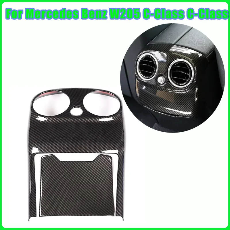 

ABS углеродное волокно, автомобильное заднее вентиляционное отверстие для кондиционера, противоударная крышка, украшение для Mercedes Benz C Class W205 2015-18, автомобильные аксессуары